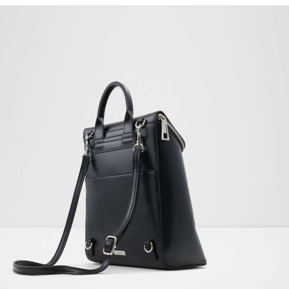 Aldo Feras Black Backpack with Silver Accents - Picture 2 of 10